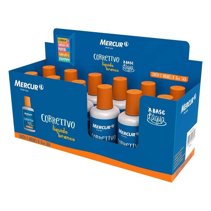 Corretivo Líquido Mercur 18ml Caixa com 12 un.
