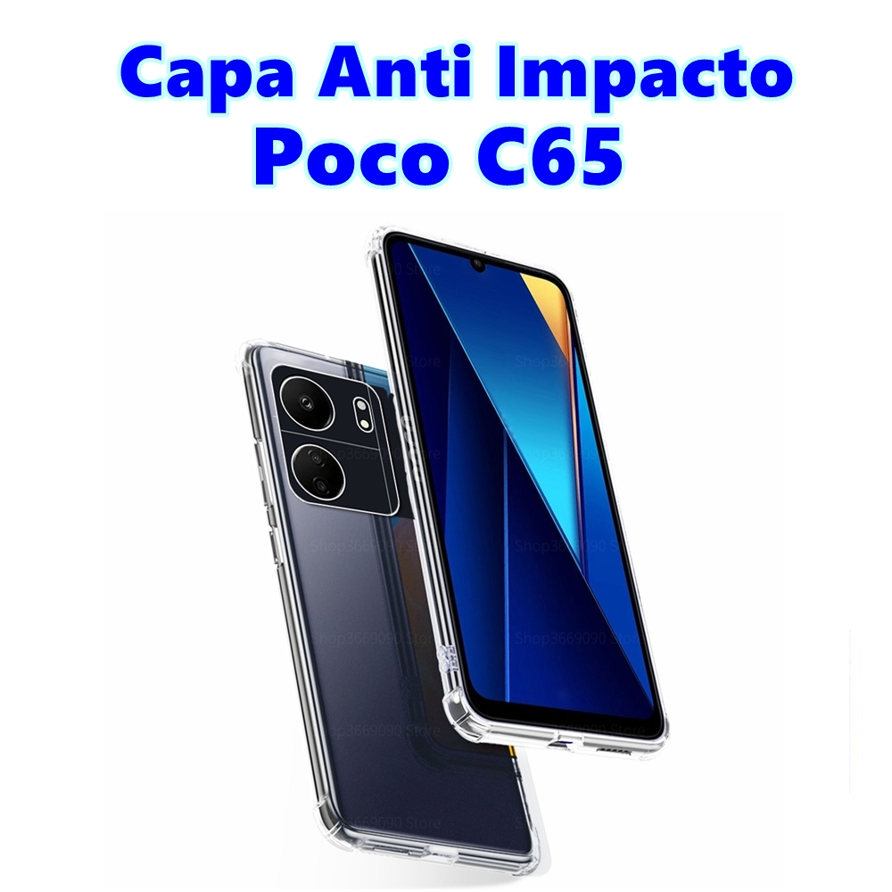 Capa Anti Impacto Poco C65 Capinha De Silicone Com Borda Protetora Transparente Para Celular Xiaomi