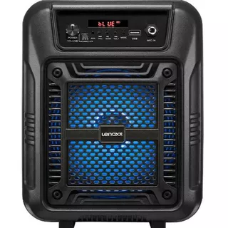 Caixa de Som Amplificadora com Rádio FM Conexão Bluetooth Entrada USB Bateria Recarregável Lenoxx
