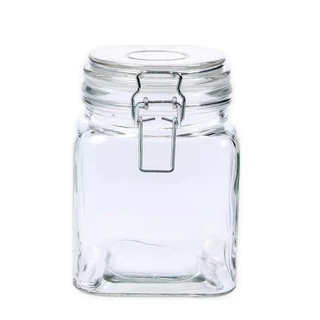 Pote De Vidro Quadrado C/ Trava Sofistic - Le Bianco 910ml