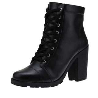 Coturno Salto Alto Bota Macia Tratorada Feminina Cano Curto Shekinah Confortável Fashion Moda