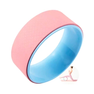 RODA ANEL 33CM YOGA PILATES MAGIC FLOW WHEEL CIRCLE ARCO LIFTNESS ROSA CLARO
