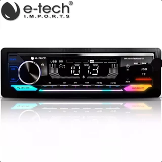 Som Automotivo Radio Fm Mp3 E-tech Premium Plus + Bluetooth Usb Carrega Celular