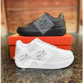 Tenis Masculino Feminino Casual Branco Preto One Academia Forc