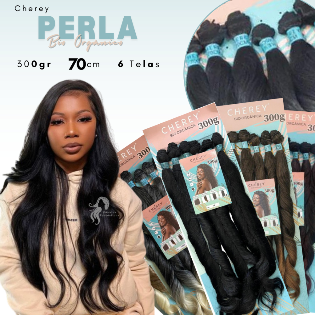 Cabelo Orgânico Liso Ondulado Perla 70cm Fibra Premium 300gr