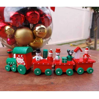 Mini Decoração Enfeite de Natal Trem de Madeira 19,5cm NTA0156