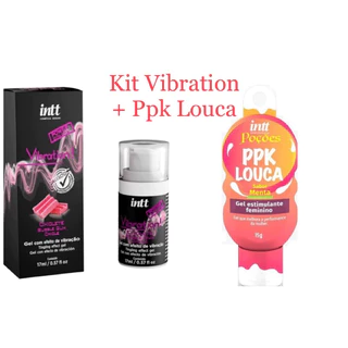Kit Vibrador Liquido Vibration Power 17ml + Ppk Louca 15g Intt 1 - Vários Sabores Vibrador Líquido intt - Sex Shop
