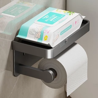Suporte De Papel Higiênico De Parede Organizador Lenços De Banheiro Para Rolo De Cozinha Alumínio