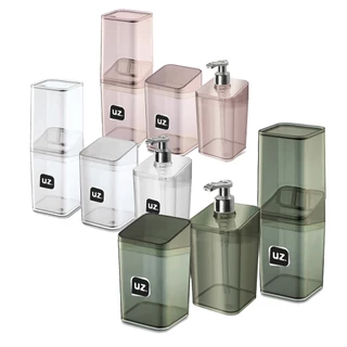 Kit Banheiro Lavabo Conjunto Porta Escova Sabonete Liquido E Porta Algodão Slim