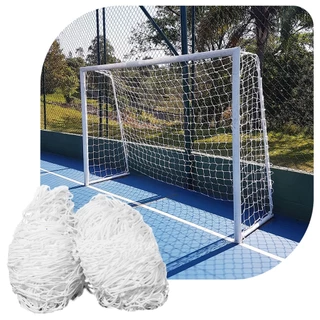 Par Rede de Gol Futsal Fio 6mm em Nylon (2,10x3,20)