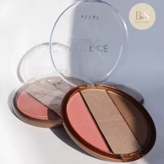 Blush Iluminador Contorno Paleta Multi Face 3 em 1 Vivai