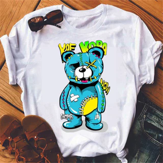 Camisetas Femininas Blusinhas T-Shirts Estampadas Ursinho Kora