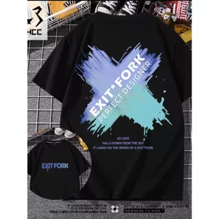 Camiseta masculina com letra X grande estampada nas costas, 100% algodão