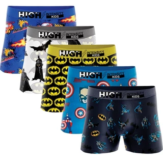 Kit 10 Cuecas Box Infantil Microfibra Cueca Boxer Crianças Personagens