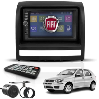 Kit Central Multimídia 2din FIAT PALIO STRADA IDEA SIENA Bluetooth Espelhamento + moldura + câmera de ré