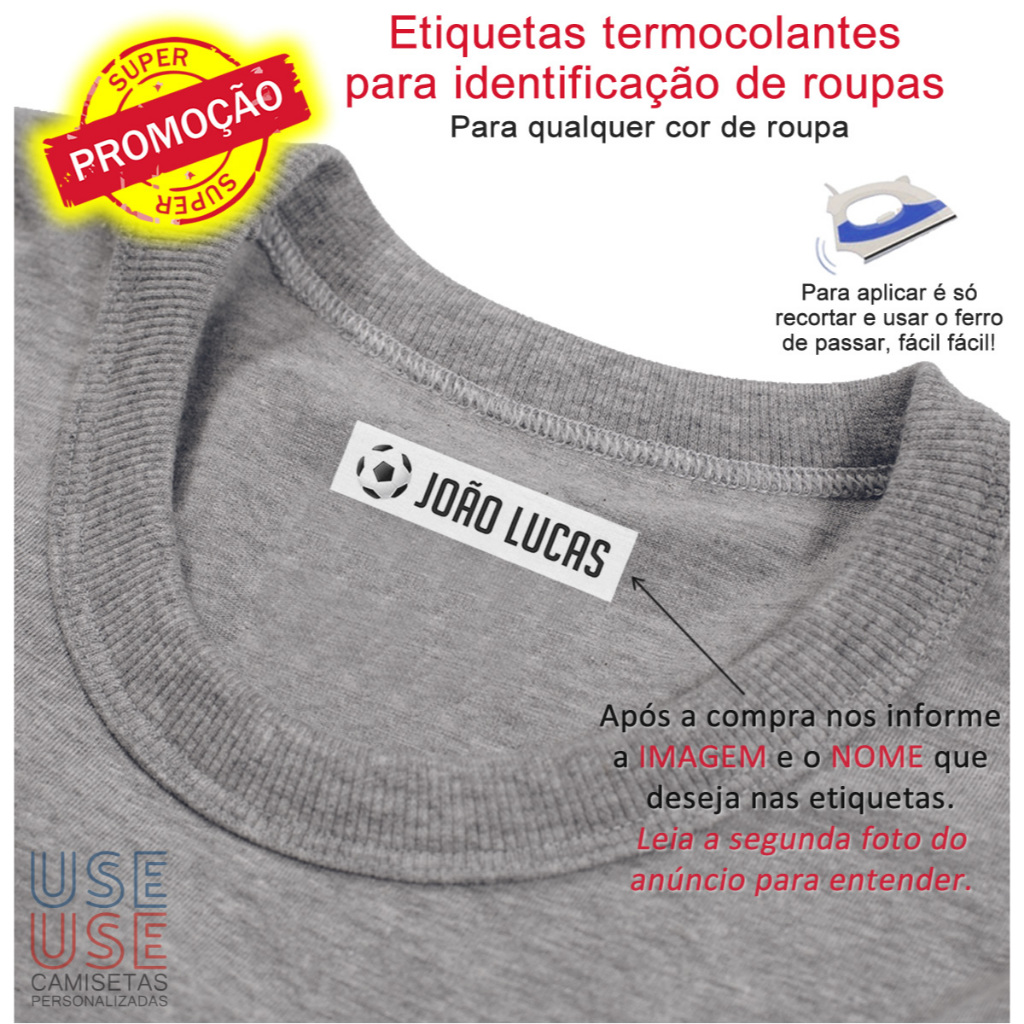 KIT com 90 Etiquetas Termocolantes de 5 x 1,2 CM para IDENTIFICAÇÃO de ...