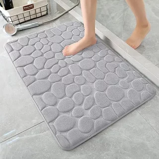 Tapete de banheiro decoração em relevo de paralelepípedos tapetes antiderrapantes em lavatório banheira, tapete de chão lateral,