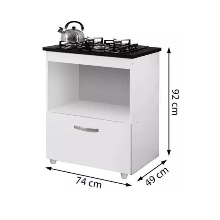 Balcão Cooktop Prateleiras Ajustáveis Organize Forno Com Porta Madeira