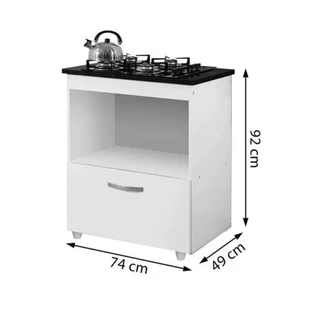 Balcão Cooktop Prateleiras Ajustáveis Organize Forno Com Porta Madeira