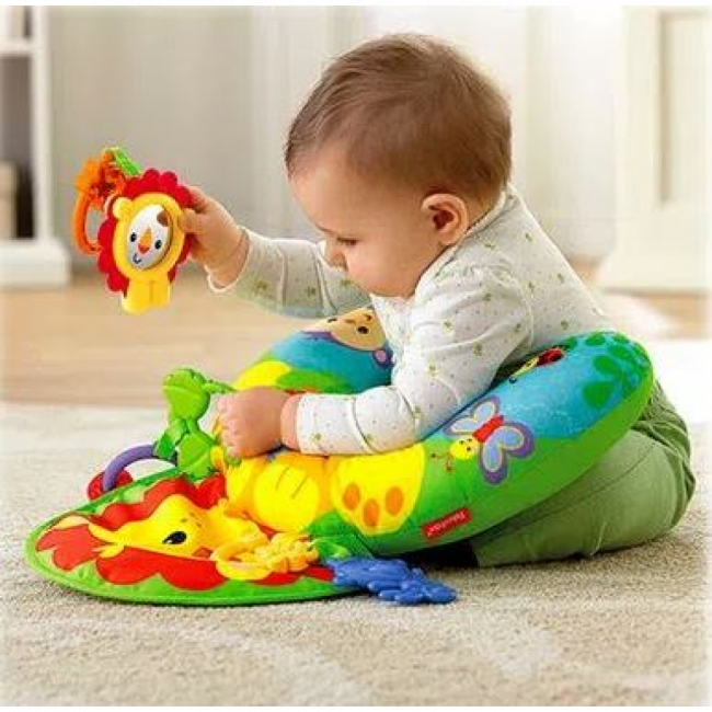 Almofadinha Com Chocalhos Para Bebê Tapete Brinquedo Infantil Interativos Educativo Conforto Sentar