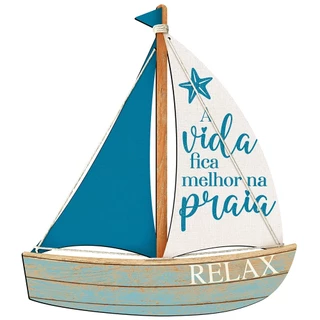 Placa Decorativa - A Vida Fica Melhor na Praia