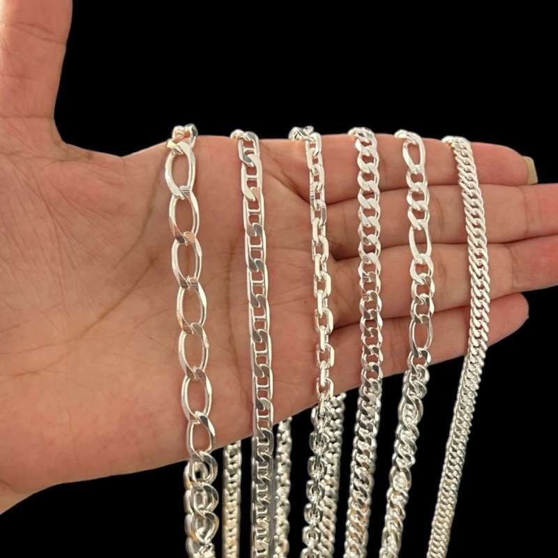 Cordão Correntinha Masculina Prata Banhada 925 Modelos Variados