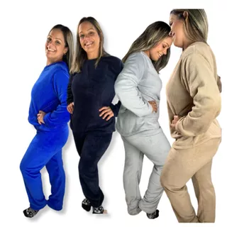 Pijama Quentinho Adulto Feminino Masculino Feminino Fleece Soft Plush