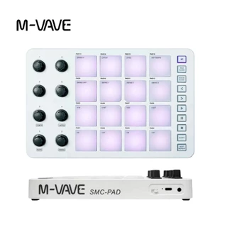 Controlador de MIDI sem fio M-VAVE SMC-PAD Teclado de percussão adequado Interface USB-C Design portátil Pad de MIDI pequeno para iniciantes