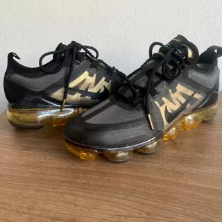 Tenis Masculino Corrida Pronta Entrega mesmo dia Amax 2019 Preto Dourado Promoção