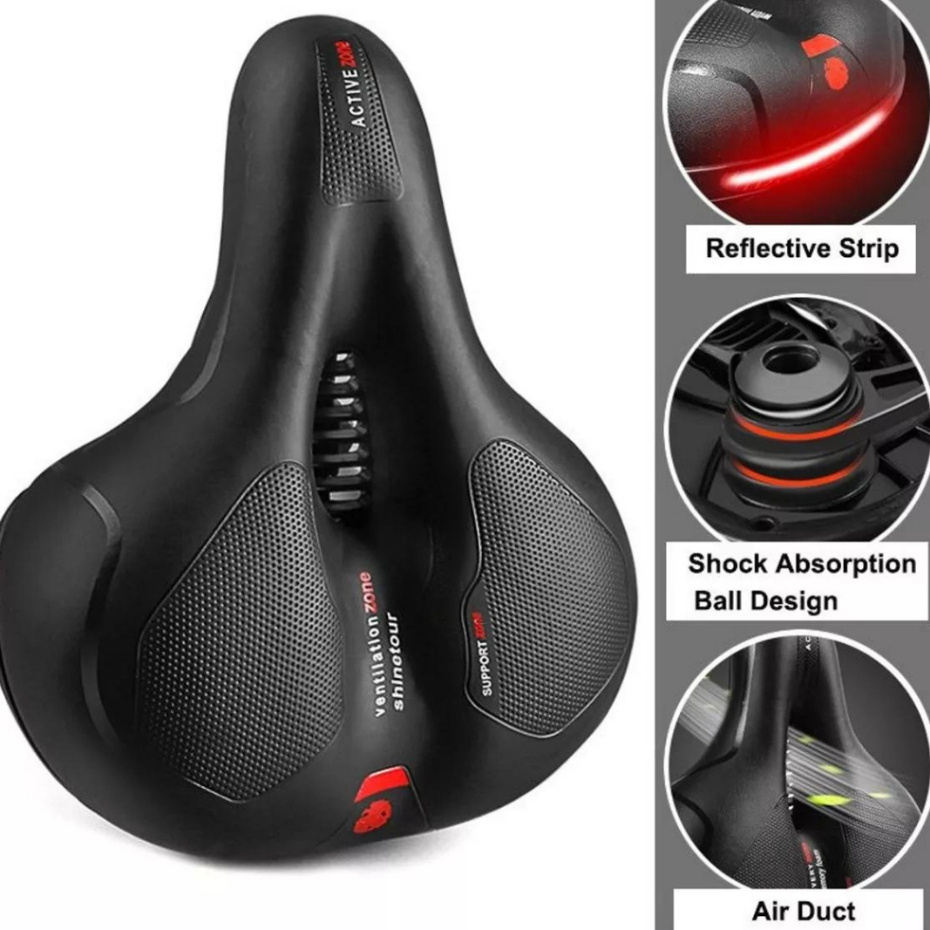 Selim Banco Bike Gta Confort Gel Tec Refletor Com Elastomero