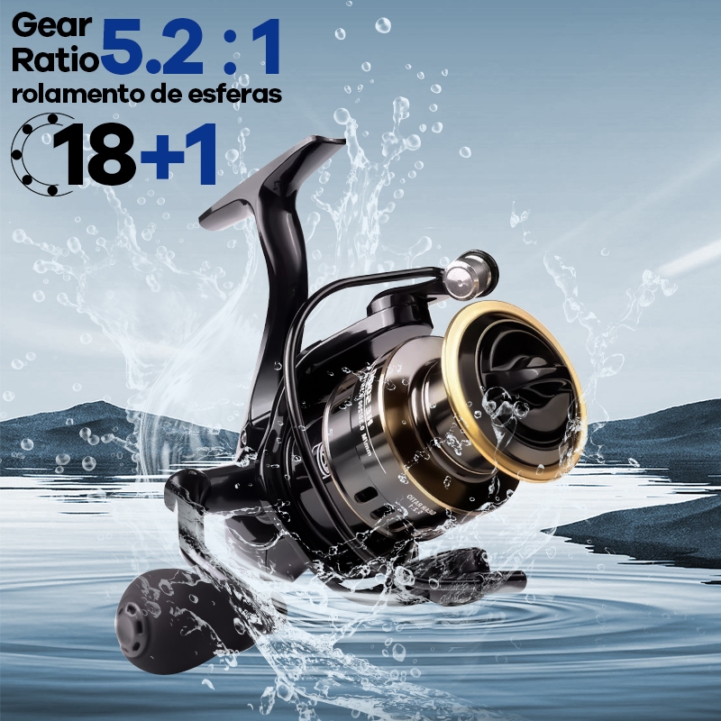 70kgMaximum Carretel De Pesca De Resistência , 18 1BB 5 ; 2 1Metal Isca (Mão Esquerda E Direita) ~