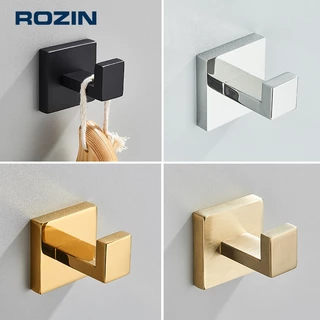 Ganchos De Parede Inox Banheiro Para Toalhas, Bolsas E Roupas, Preto Fosco/Cromada/Dourado