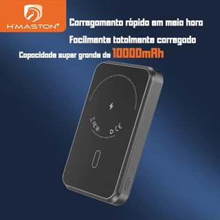 Hmaston YD42 Banco de potência de carregamento rápido magnético sem fio 10000 mAh power bank