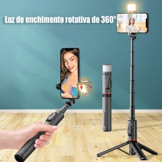 Hmaston ZP11 Tripé multifuncional multifuncional bluetooth selfiestick com luz de enchimento