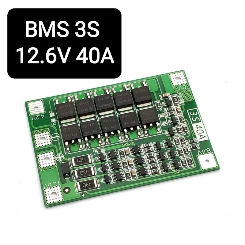 Placa BMS 3S 40A 12.6V Com Balanceamento de células