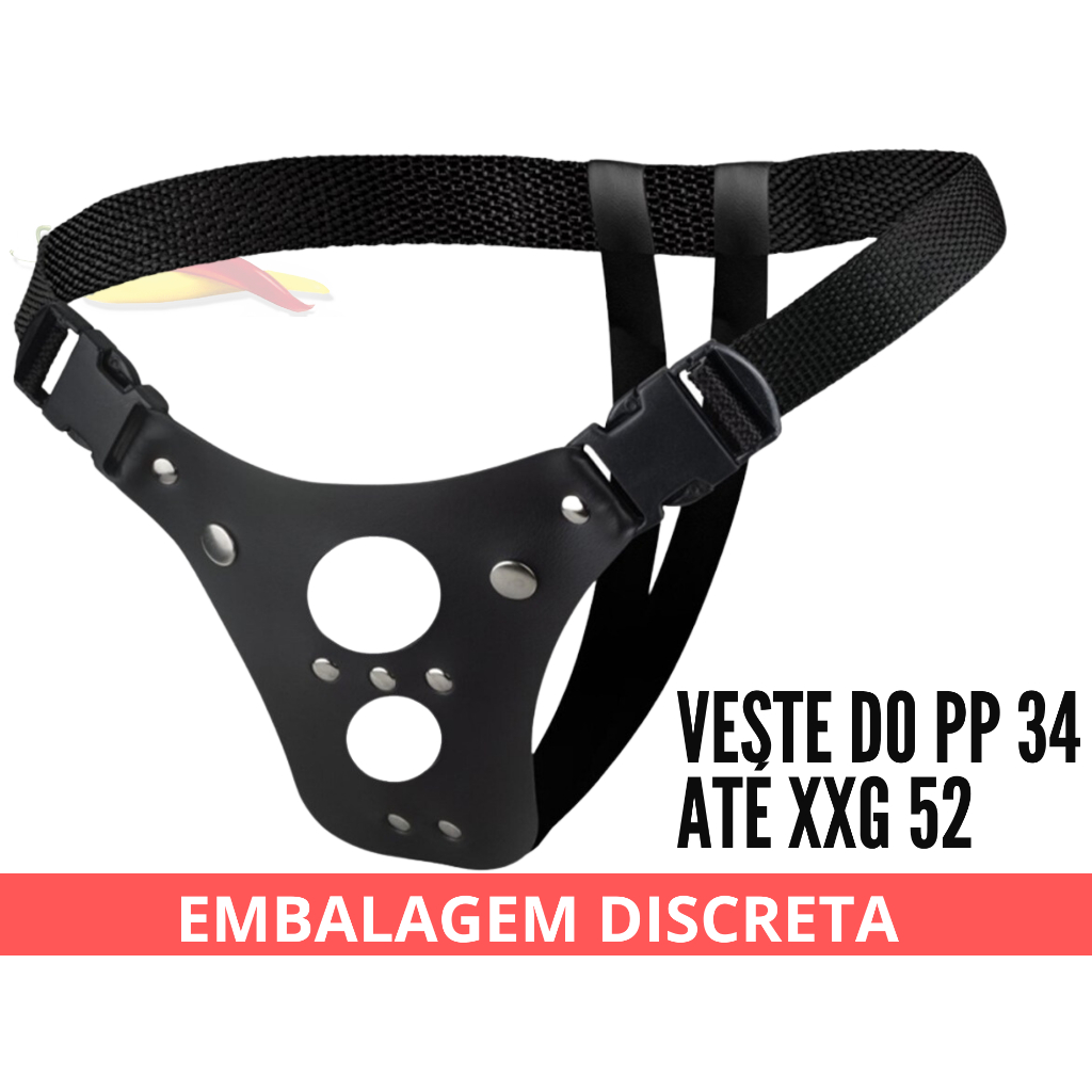 Cinta Peniana Cintaralho Em Couro Reforçado Cinta Dupla Para 2 Próteses ...