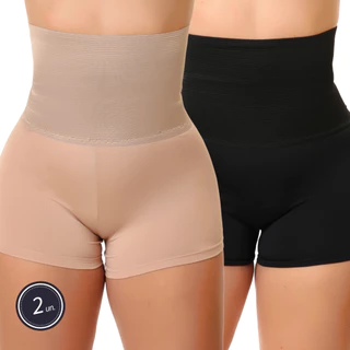 Kit 2 Cinta Abdominal Bermuda Modeladora Alta Compressão Zero Barriga Segunda Pele 338