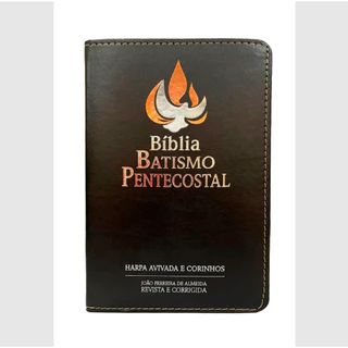 Bíblia Batismo Pentecostal | RC | Harpa Avivada | Capa PU | Luxo | Preta 10 lições para o Batismo - Palavras de Jesus em Vermelho
