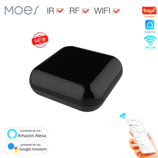 Moes Controle Universal IR RF Tuya Wifi Comandos de voz Alexa e Google Assistente