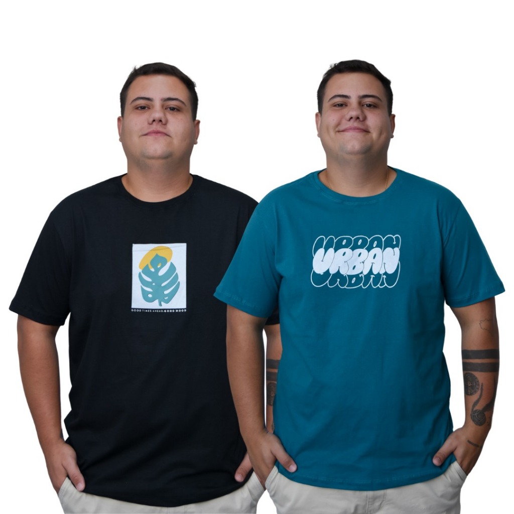 Kit 2 Camisas Plus Size G1 G2 G3 G4 G5 G6