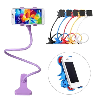 Suporte de Celular Ajustável e Flexível Para Mesa Cama Presilha Universal 360 Giratório