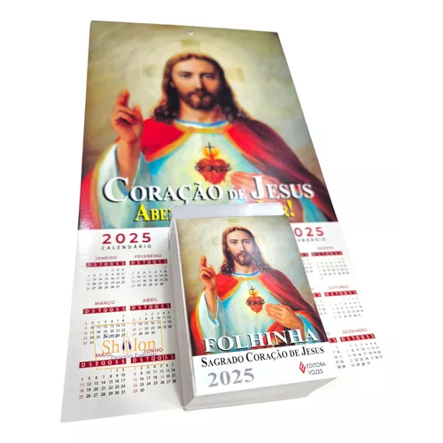 Folhinha Do Sagrado Coração De Jesus 2025 Com Bloco Diário | Shopee Brasil