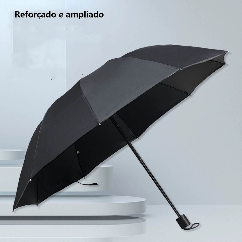 Guarda Chuva Grande Reforçado Contra Vento Cabe Na Bolsa 140cm