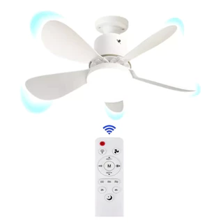 Ventilador De Teto c/ Lâmpada Led e Controle Remoto em 3 Opções de Cores Para sua Decoração 30w - BINGO