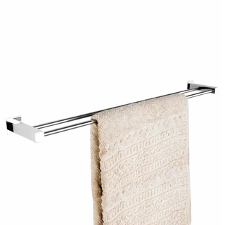 Toalheiro Porta Toalha Duplo para Banheiro 70cm - Inox 304 Qred4013