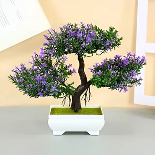 Bonsai Artificial Realista de Plástico com Vaso para Decoração