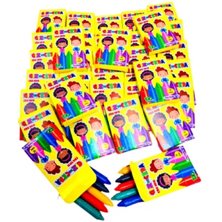 20 Caixinha Mini Giz De Cera 5 Cores 5 Cm Kit Festa De Aniversario Infantil Prenda Lembrancinha