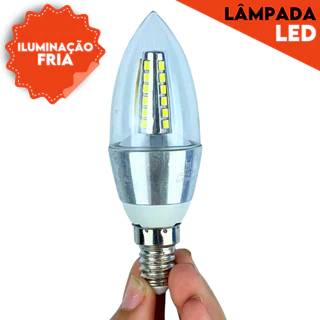 Lâmpada E14 Led 5W Vela Branca Fria - Mazzal