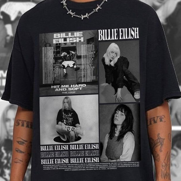 Billie Eilish HIT ME HARD SOFT TOUR Tシャツ Camiseta Unissex Algodão The Tour Billie Eilish Hit Me Hard and