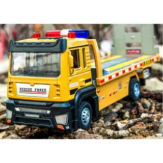 TY MODEL CAR ALLOY FLATBED TRAILER RESCUE FORCE 1:32 CAMINHAO RESGATE